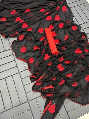 Black Colour georgette Fabric Ready To Wear Saree WITH UN-STITCHED BLOUSE 4