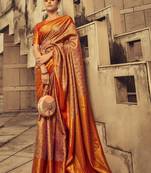 Multicolor Heavy Brocade Faux Banarasi Silk Woven With Jacquard Work Saree With Blouse