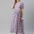 Grey floral print cotton maternity dress