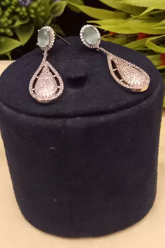 Indian jewellery american diamond white polish earrings set jewellery for women