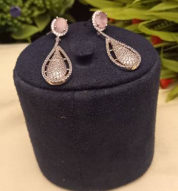 Indian jewellery american diamond white polish earrings set jewellery for women 2