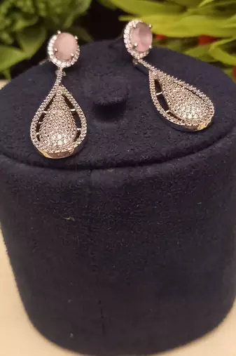 Indian jewellery american diamond white polish earrings set jewellery for women