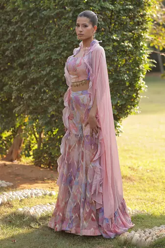 Multi colour gharara set