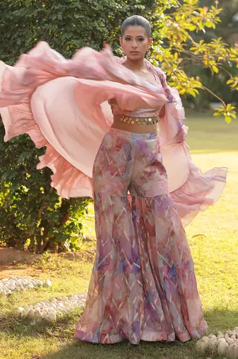 Multi colour gharara set