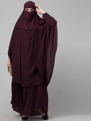 Plum Nida Plain Abaya 1