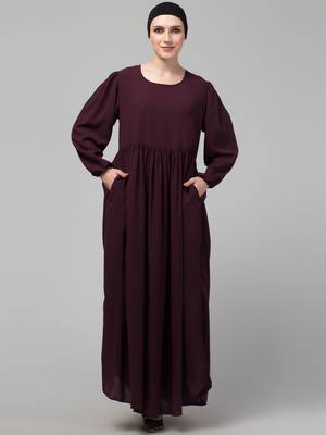 Plum Nida Plain Abaya 2