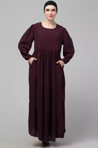 Plum Nida Plain Abaya