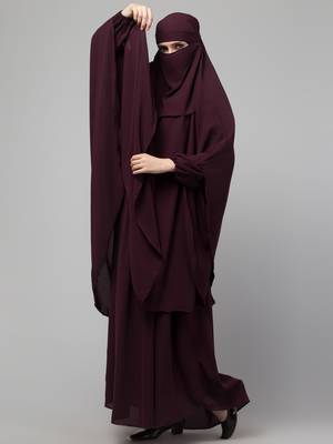 Plum Nida Plain Abaya 4