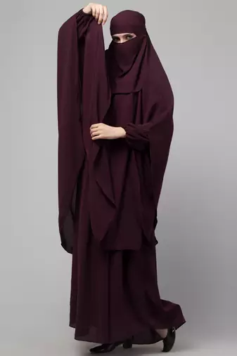 Plum Nida Plain Abaya