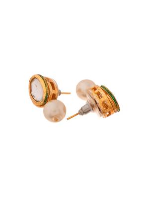 White pearl layered choker jewelery set 4