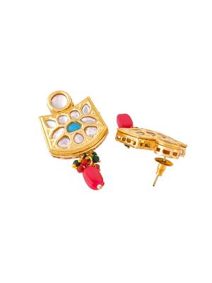 Red green choker kundan jewellery set 4