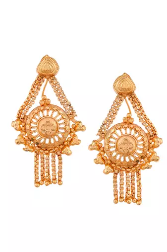 Gold plated triple layer temple jewellery set