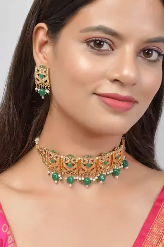 Rajasthani cutwork jewellery set