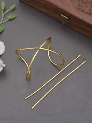 Gold plated aristole designer hair accessory set 1