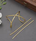 Gold plated aristole designer hair accessory set