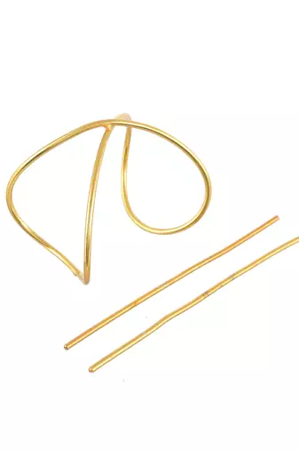 Gold plated aristole designer hair accessory set
