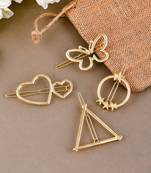 Set of 4 golden geomatrical hair pins
