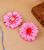 Two pink floral hair accessory