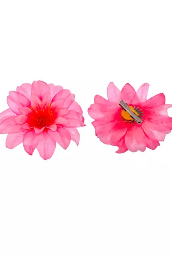 Two pink floral hair accessory