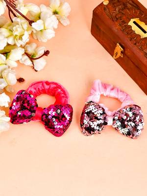 Two sequined velvet fur rubberband 1