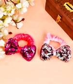 Two sequined velvet fur rubberband