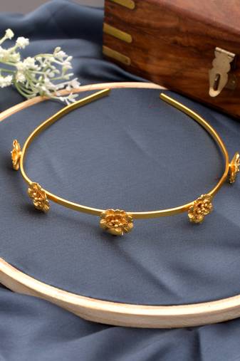 Floral gold plated  hairband