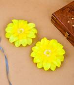 Yellow sunflower hair accessory