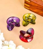 Set of 3 heart claw clip