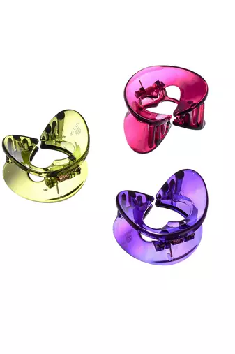 Set of 3 heart claw clip