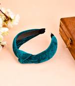 Green velvet knot hairband