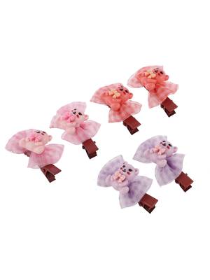 Set of 6 lace teddy bear alligator hair accessory set 2