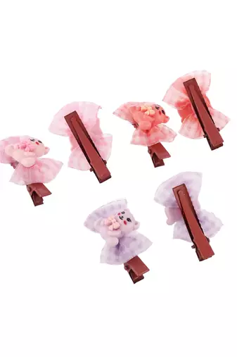 Set of 6 lace teddy bear alligator hair accessory set