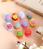 Set of 10 smiley claw clip hair accessory