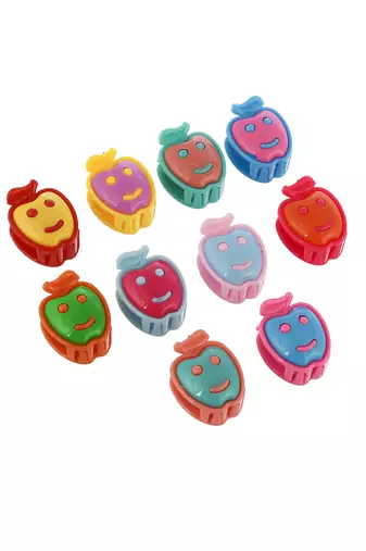 Set of 10 smiley claw clip hair accessory