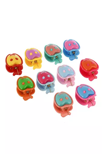 Set of 10 smiley claw clip hair accessory