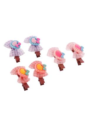 Set of 6 bow lace hair alligator accessory set 2