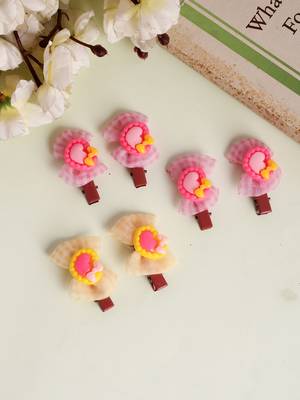 Set of 6 bow lace hair alligator clip 1