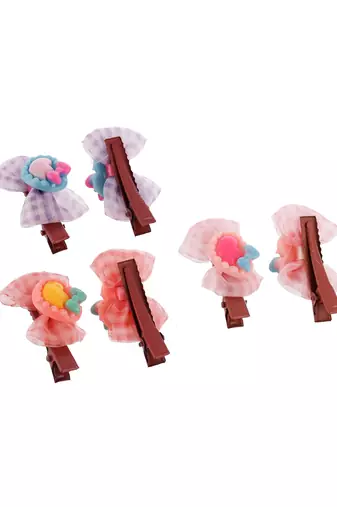 Set of 6 bow lace hair alligator accessory set