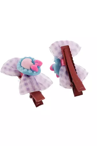 Set of 6 bow lace hair alligator accessory set