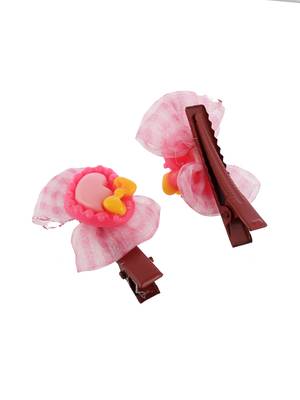 Set of 6 bow lace hair alligator clip 4