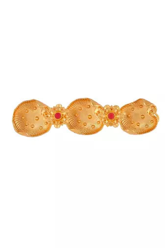 Gold plated embellished hair barrette accessory