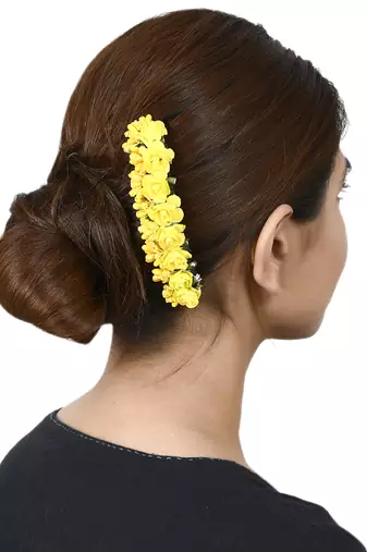 Women yellow floral handcrafed hair accessory