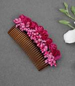 Women pink floral handcrafed hair accessory