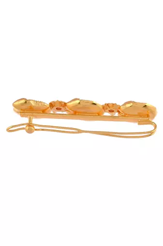 Gold plated embellished hair barrette accessory