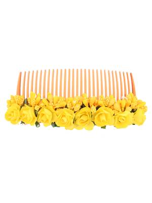Women yellow floral handcrafed hair accessory 3