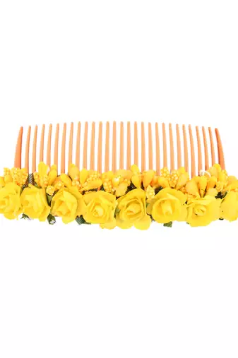 Women yellow floral handcrafed hair accessory