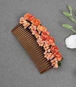 Women orange floral handcrafed hair accessory