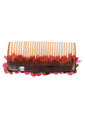 Women pink floral handcrafed hair accessory 4