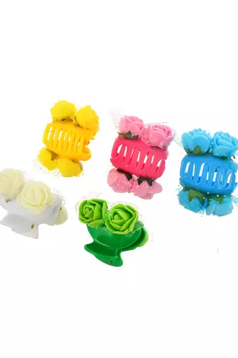 Flower embellished claw clip hair accessory