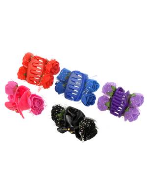 Flower embellished claw clip hair accessory 3